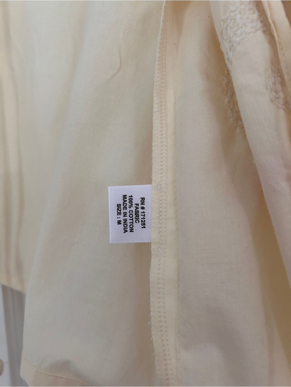 Cream Embroidered Floral Tie-Front Blouse - Picture 5 of 6